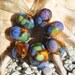 Handmade Lampwork Bead Set (7) glass beads gold 1st Day of Summer