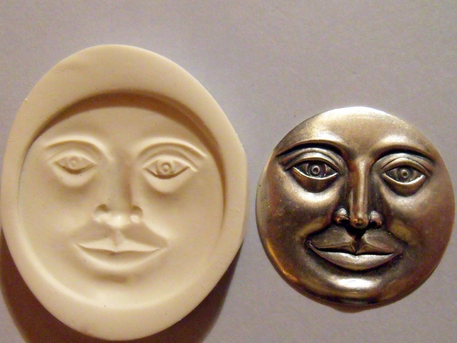 Large Moon Face Polymer Clay Mold