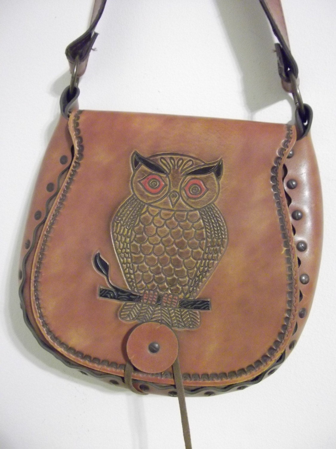 Owl Tooled Leather Purse by holywatervintage on Etsy