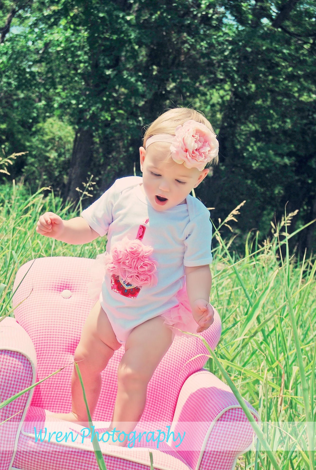 Scrumptious Fluffy Pink Birthday Couture Cupcake Ruffled Bum Onesie