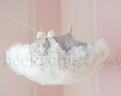 Pettiskirt Silver Sage Ivory with Flower -by Cheeky Chic Baby