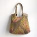 Neon leaves large carryall tapestry hobo bag with burlap