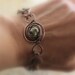 Lampwork copper bracelet with a handmade chain in adjustable length.