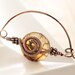 Shawl pin or scarf pin in solid copper with honey brown scale agate