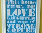 Strong Coffee Poster (blue)