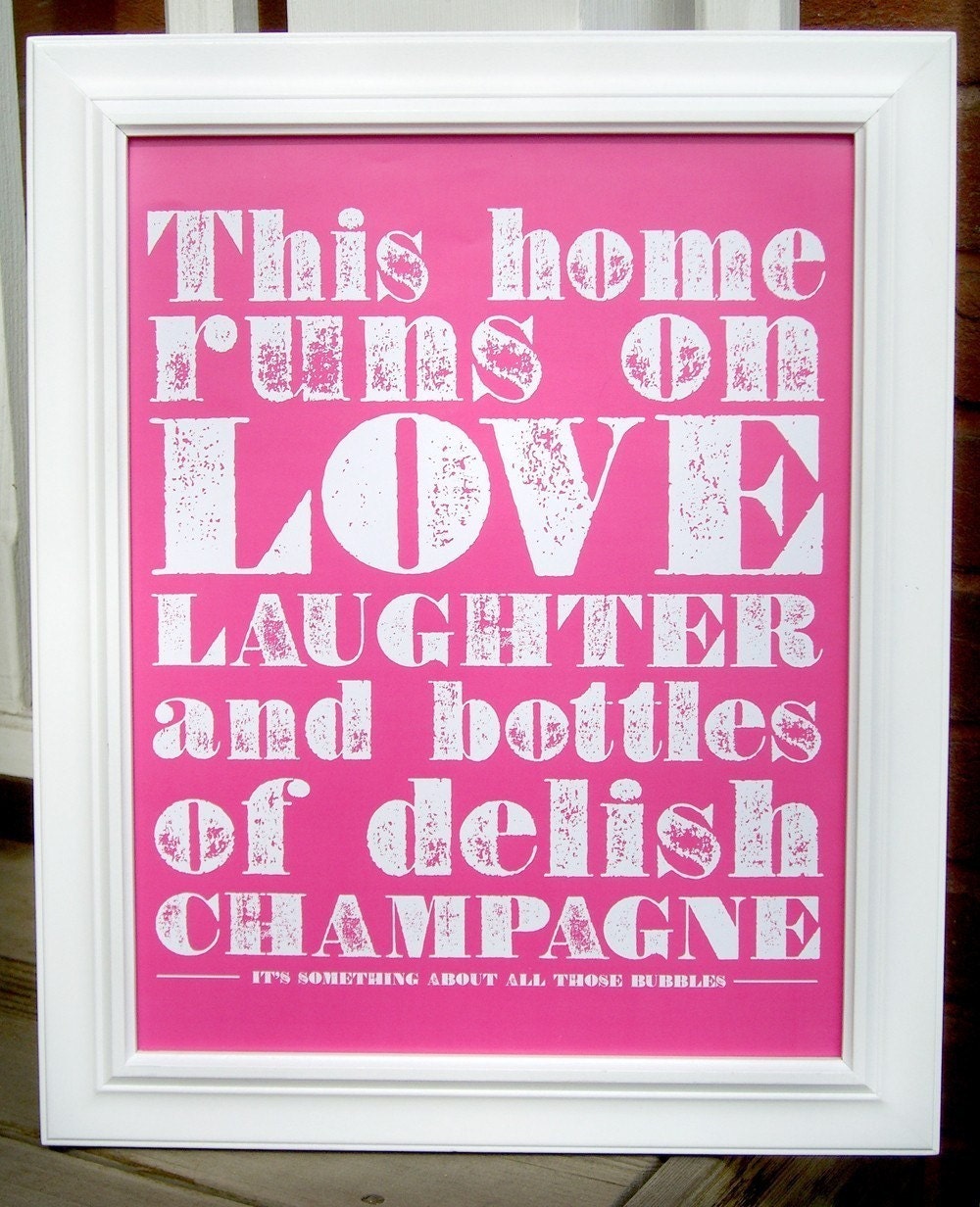 Champagne Poster (Bubble Gum/ Hot Pink)