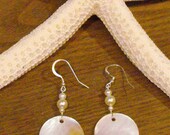 Beautiful White Mother of Pearl Dangle Earrings-summer-beachy-white-elegant-versatile-fresh water pearl