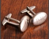 Engraved Oval Cufflinks in Stainless Steel by Jackglass on Etsy
