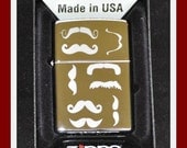 Etched Mustache  Zippo Lighter by Jackglass on Etsy