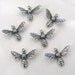 6 Antique Silver Bee Charms 17x13mm - Vintage Look - Trinity Brass Co.