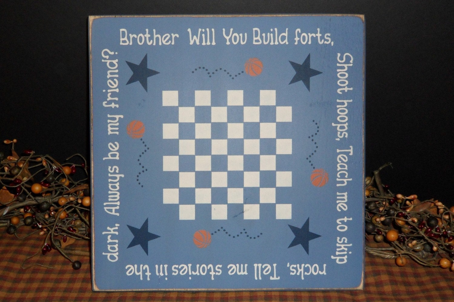 READY TO SHIP - Brother Will You Always Be My Friend primitive wood sign