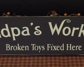 Grandpa's Workshop primitive wood sign