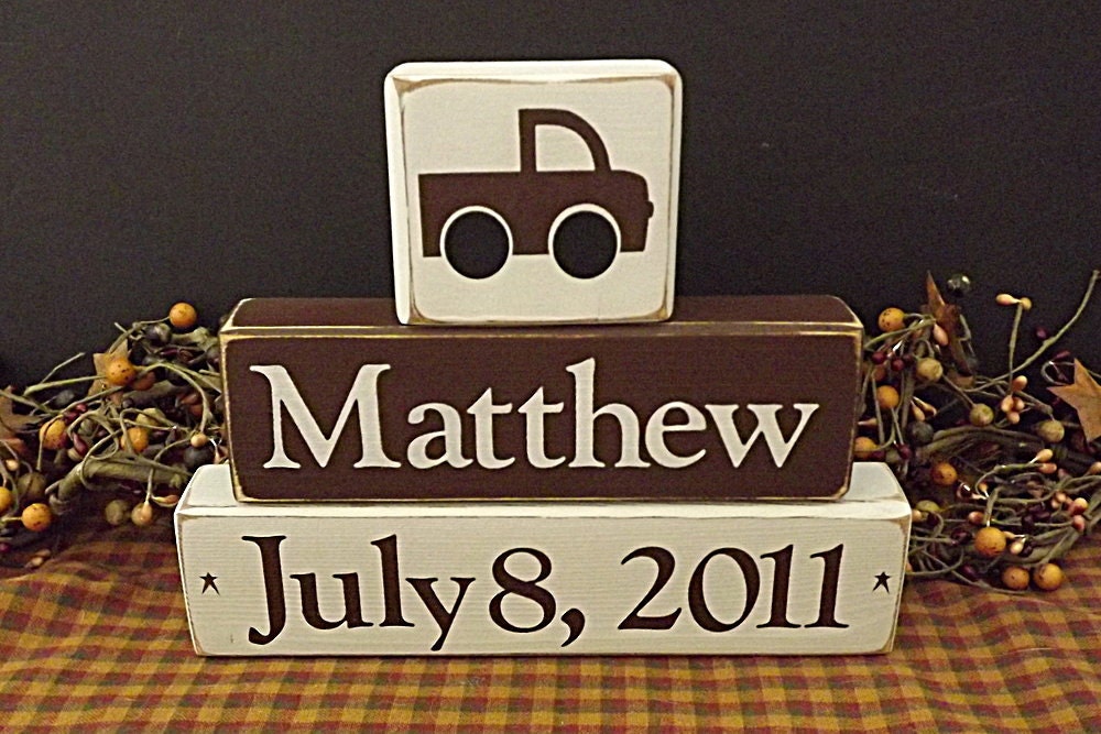 Custom Children's Name Personalized primitive wood blocks
