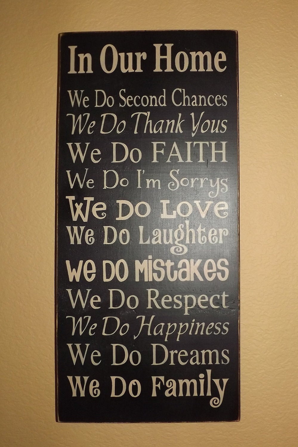 In Our Home primitive wood sign