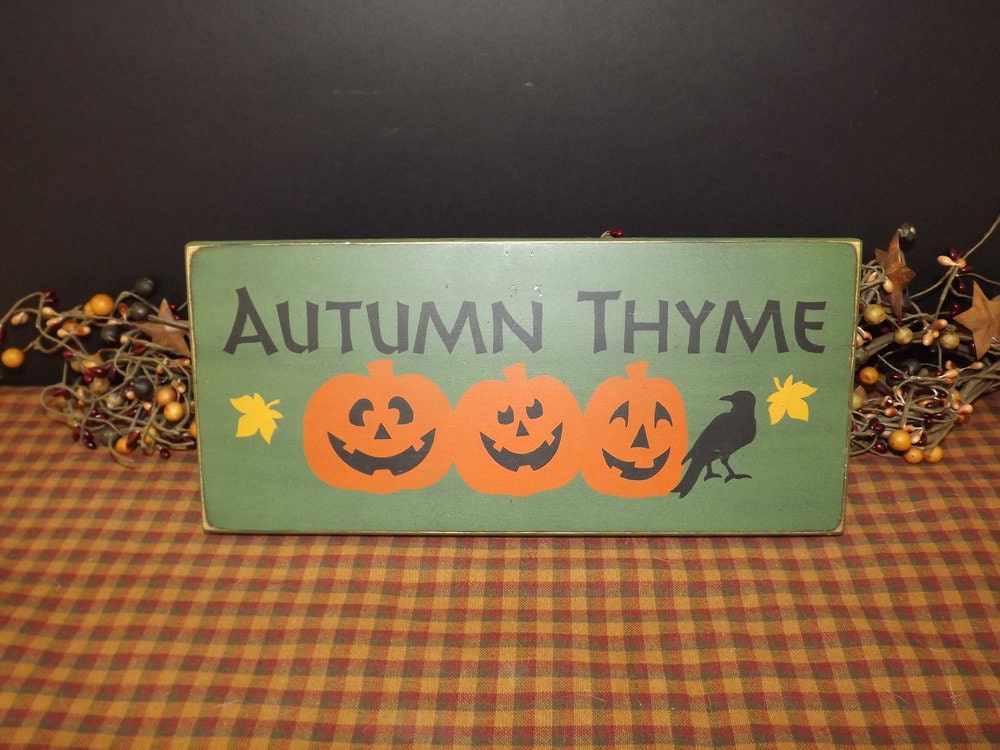 Autumn Thyme Wood Sign