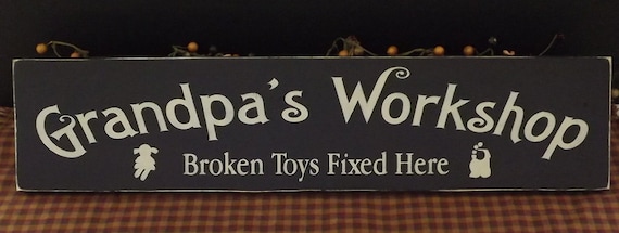 Grandpa's Workshop primitive wood sign