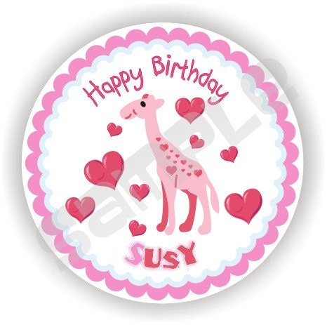 40 Thank You 2 inch circle Stickers - Birthday - Baby Shower - Bridal Shower - Envelope Seal - Address Label - Giraffe Theme - Personalized Il_170x135