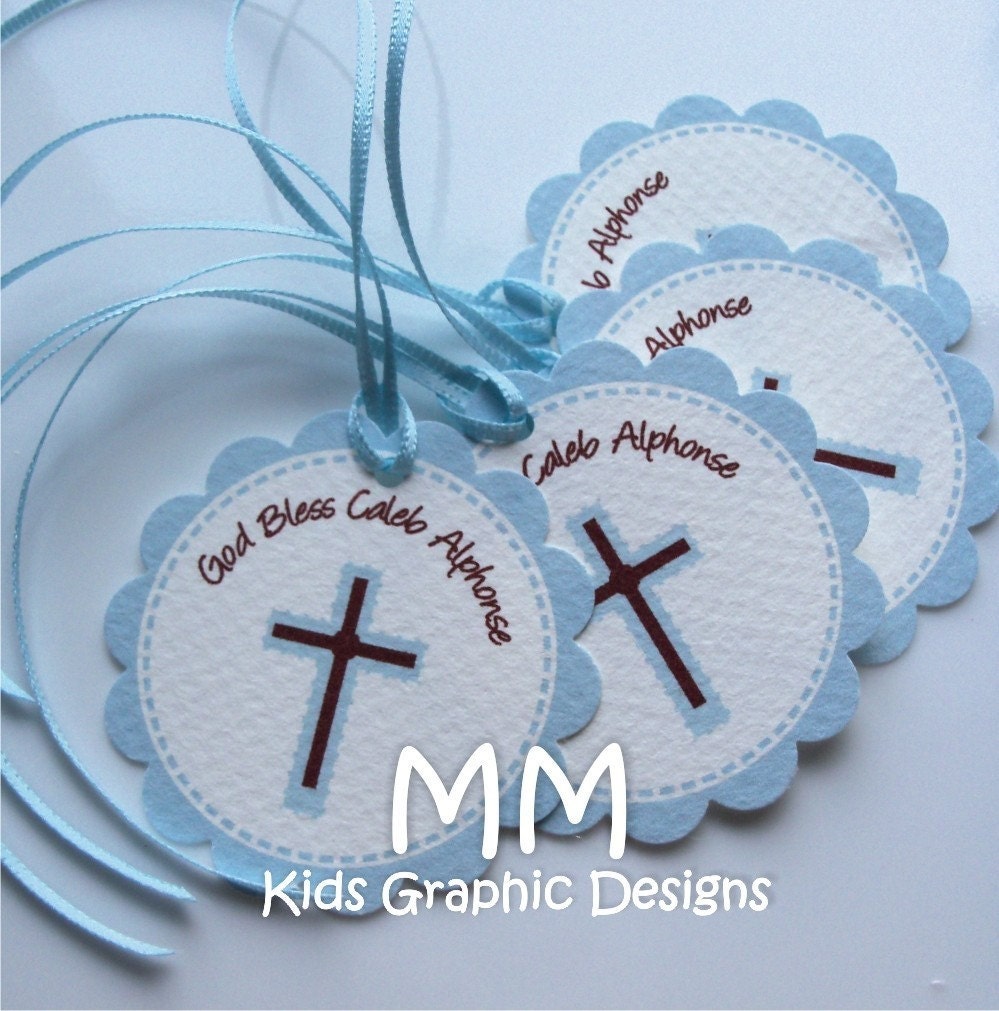 80 Thank You 2inch circle Tags with scalloped edges - Birthday - Baby Shower - Communion - Baptism - Thank You - Personalized Il_570xn