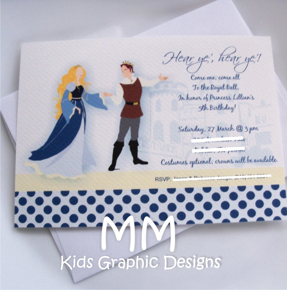 Princess Theme - Birthday Invitation with Envelopes - Set of 20 Il_570xn