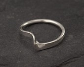 Handmade Sterling Silver Ring- Simple Silver Ring- Stacking Ring -Modern Silver Jewelry - "Wave Ring"- sizes 6, 7, 8