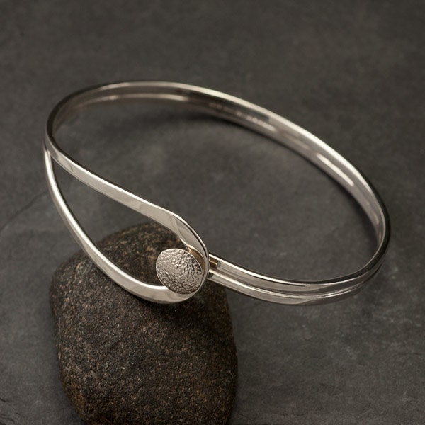 Modern Sterling Silver Bracelet- Sterling Silver Latch Bracelet- Silver Cuff Bracelet- Handmade Bracelets Silver