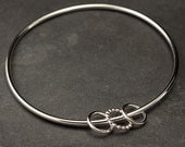 Sterling Silver Bangle- Silver Charm Bracelet- Charm Bangle- Silver Bracelet with circle charms- Modern Handmade Silver Jewelry