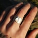Sterling silver moonstone ring - textured - made to order