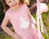 Royal Princess Nostalgic Graphic Tee Shirt Dress in Pink with White