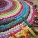 Joyful Round Crocheted Fabric Rag Rug ... 38" Upcycled Multicolored
