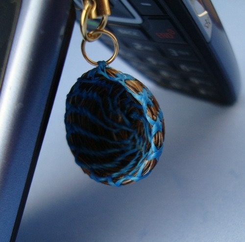 Horse Hair Cell Phone Charm or Zipper Pull, Horsehair basket
