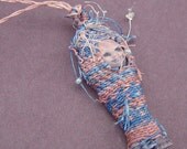 Trinket Necklace, Pink and Blue, Baby Nama, Shower Gift for Expectant Mother, Native American Style Papoose