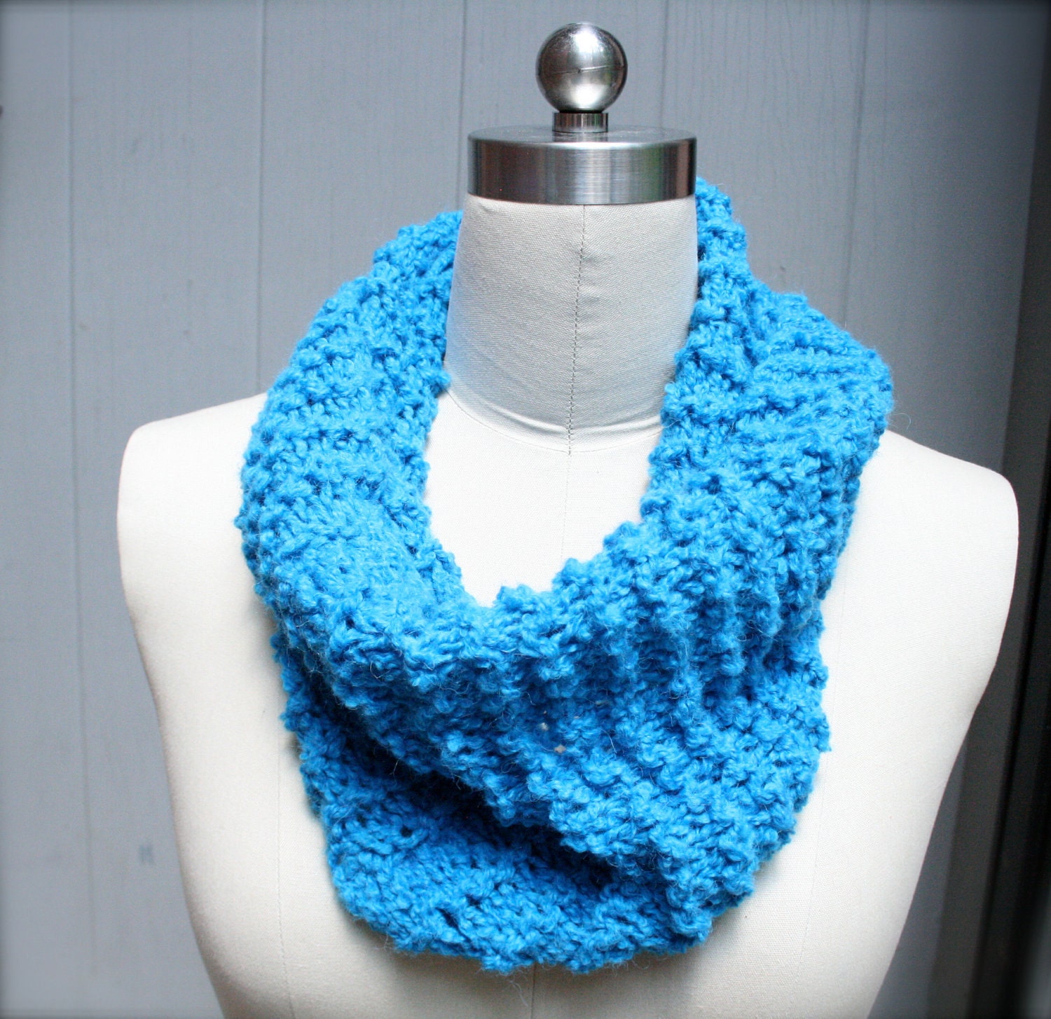 Knitted cowl - Sky Blue - Ready to Ship - OOAK