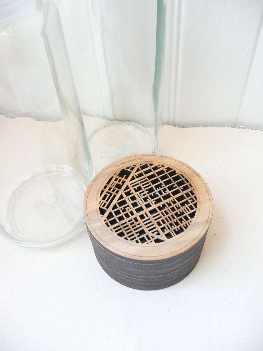Circle Map Wood Box