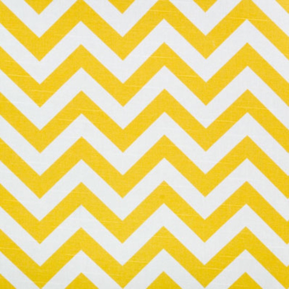 Premier Prints Fabric Zig Zag Chevron in Corn Yellow and White Slub - 1 yard
