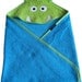 Pink Monster Baby Hooded Towel (with name)