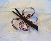 Pink and Black Check Butterfly Hair Clip