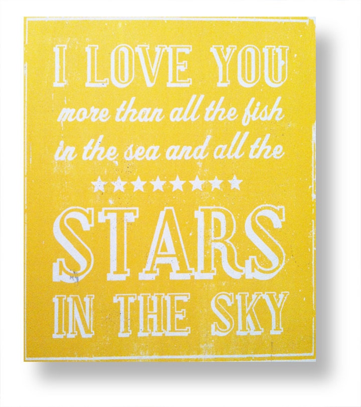 I Love You More than All the Fish in the Sea and Stars in the Sky "Fun Size" 8 x 10