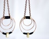 SALE Leather and Brass earrings - Black doppler