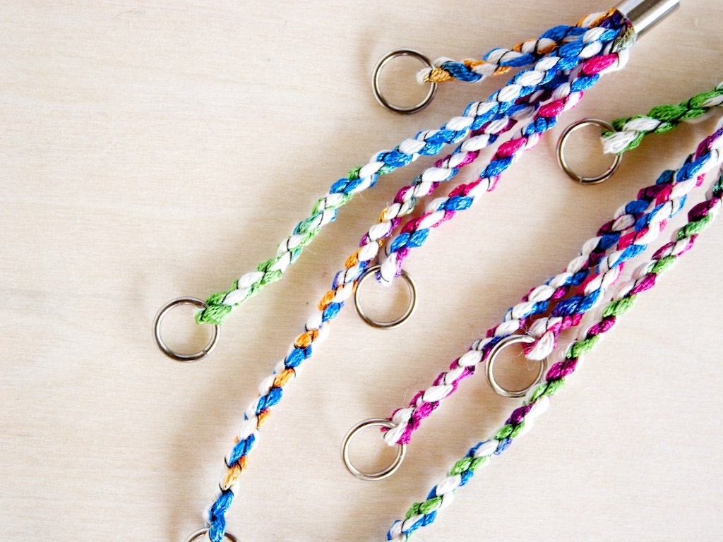 Tassel ring earrings - short skinny - multicolor SALE