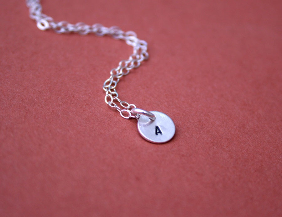 Mini Initial Necklace Sterling Silver