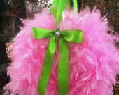Unique Pink Feather Wreath with Vintage style pearl/rhinestone center Ships in 1-2 DAYS