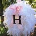 Personalized Feather Wreath Great for Bride and Groom Weddings As seen in Romantic Homes Magazine  Ships in 2-3 DAYS