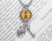 Vintage Typewriter Initial Necklace With Initial A - Typewriter Key Jewelry From HauteKeys