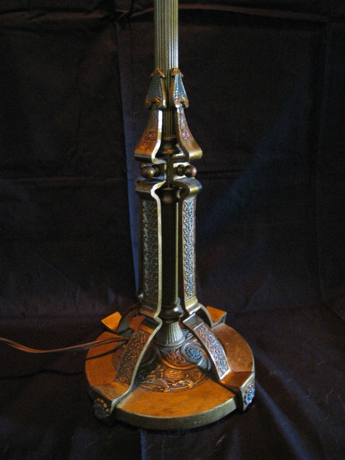 Antique Floor Lamp Shade Arts & Crafts handmade Art deco/Art Nouveau lampshade Beaded fringe