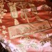 19th C Pictoral Fabric French Lovely Pink Swags Floral Yardage Silk Brocade Pillows Antique