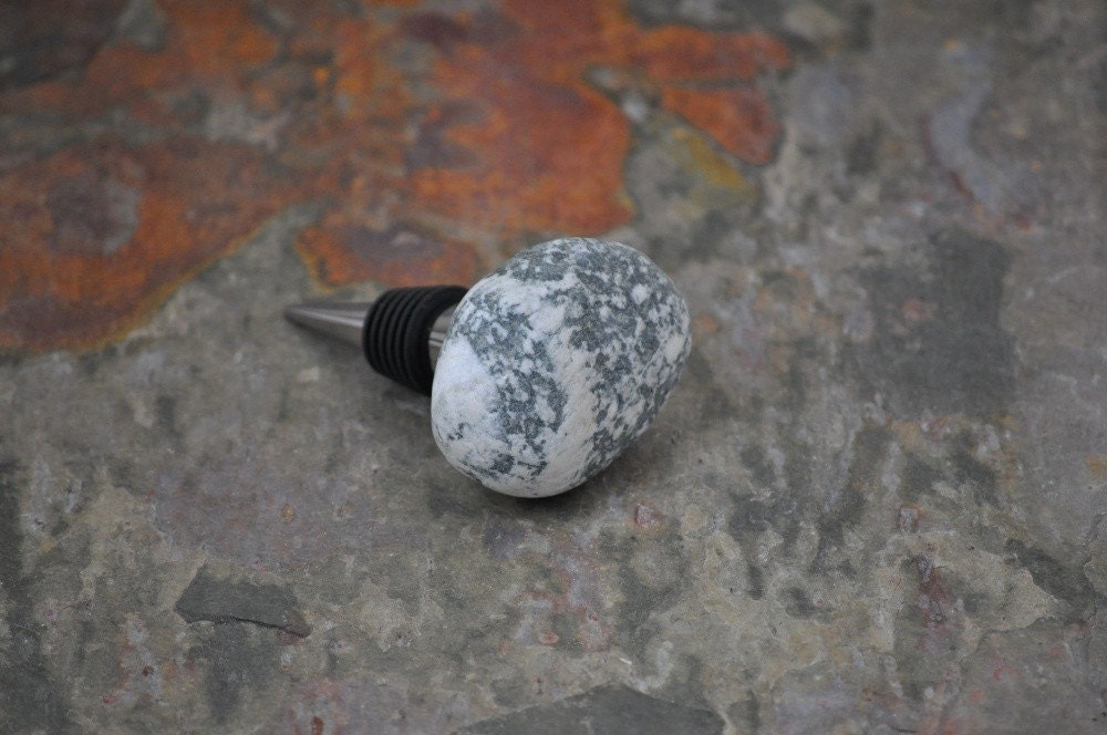 SALE Beach Rock Wine Bottle Stopper - Chrome