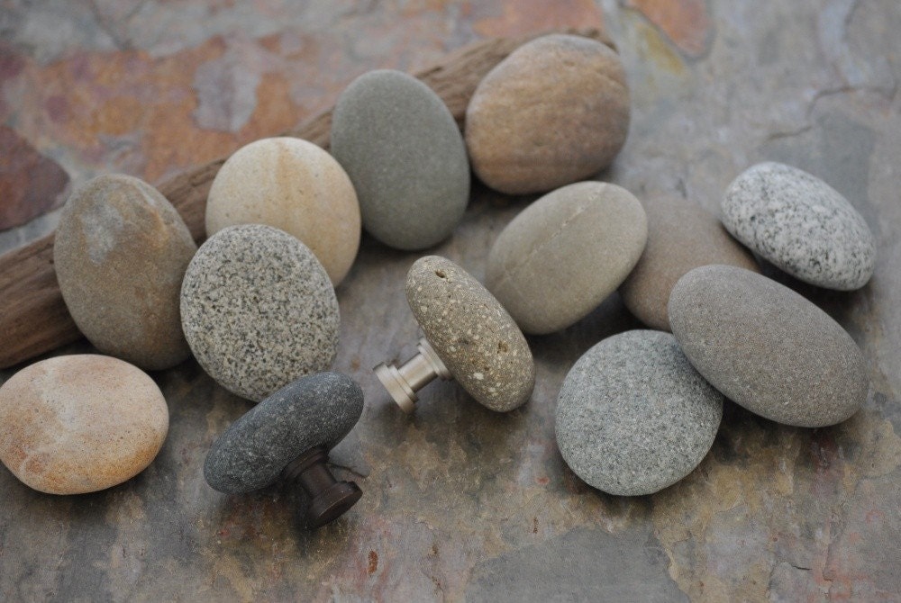 Beach and River Rock Cabinet Knobs - Handcrafted Custom Orders