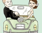 Illustrated Vinatge Inspired Wedding Thank You Cards. Hand Drawn. Unique