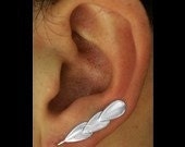 Stud Earrings Sterling Silver Jewelry Feather Design