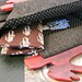 Charcoal Black and Apple Red Wooden Handle Handbag READY TO SHIP